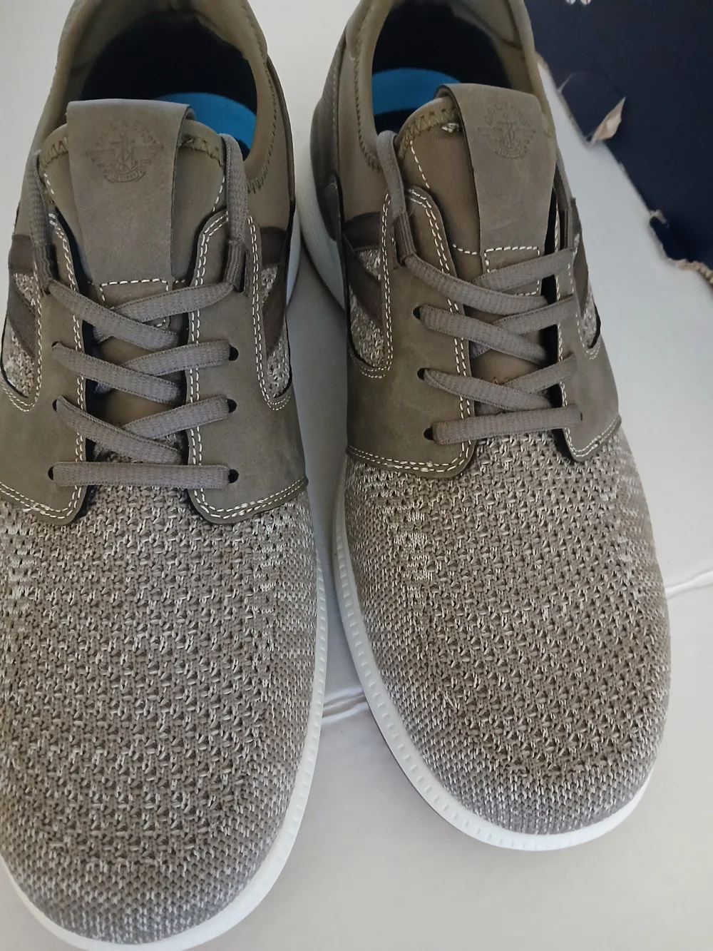 Dockers Size 13 M Men's Grey Knit Lace-Up Casual Sneakers New $40 - Picture 3 of 9